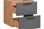 Komplett møbelpakke til baderom 60 × 46 cm – eikedekor, grafitt og gunmetal